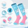 imagefindway Kids Ski Socks 2 Pairs Thermal Thick Warm Winter Cozy Socks for Skiing Snowboarding Boys Girls2ppurplepurple