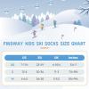 imagefindway Kids Ski Socks 2 Pairs Thermal Thick Warm Winter Cozy Socks for Skiing Snowboarding Boys Girls2ppurplepurple