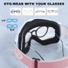 imagefindway Ski Goggles OTG  Over Glasses SnowSnowboard Goggles for Men Women ampamp Youth  100 UV ProtectionA11silver Lens Vlt 21