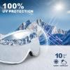 imagefindway Ski Goggles OTG  Over Glasses SnowSnowboard Goggles for Men Women ampamp Youth  100 UV ProtectionA1white Silver Vlt 10