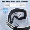 imagefindway Ski Goggles OTG  Over Glasses SnowSnowboard Goggles for Men Women ampamp Youth  100 UV ProtectionA1white Silver Vlt 10