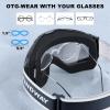 imagefindway Ski Goggles OTG  Over Glasses SnowSnowboard Goggles for Men Women ampamp Youth  100 UV ProtectionA4black Frame Silver Lens10