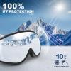 imagefindway Ski Goggles OTG  Over Glasses SnowSnowboard Goggles for Men Women ampamp Youth  100 UV ProtectionA4black Frame Silver Lens10