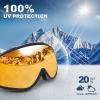 imagefindway Ski Goggles OTG  Over Glasses SnowSnowboard Goggles for Men Women ampamp Youth  100 UV ProtectionA8black Frame Orange Lens20