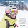imagefindway Ski Goggles OTG  Over Glasses SnowSnowboard Goggles for Men Women ampamp Youth  100 UV ProtectionB10white Frame Revo Pink Lens46