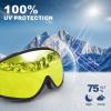 imagefindway Ski Goggles OTG  Over Glasses SnowSnowboard Goggles for Men Women ampamp Youth  100 UV ProtectionB1black Frame Yellow Lens75