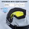 imagefindway Ski Goggles OTG  Over Glasses SnowSnowboard Goggles for Men Women ampamp Youth  100 UV ProtectionB1black Frame Yellow Lens75