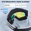 imagefindway Ski Goggles OTG  Over Glasses SnowSnowboard Goggles for Men Women ampamp Youth  100 UV ProtectionB5revogold Vlt 11