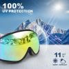 imagefindway Ski Goggles OTG  Over Glasses SnowSnowboard Goggles for Men Women ampamp Youth  100 UV ProtectionB5revogold Vlt 11