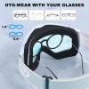 imagefindway Ski Goggles OTG  Over Glasses SnowSnowboard Goggles for Men Women ampamp Youth  100 UV ProtectionC3blue Lens Vlt 38