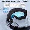 imagefindway Ski Goggles OTG  Over Glasses SnowSnowboard Goggles for Men Women ampamp Youth  100 UV ProtectionC5revo Blue Lens Vlt 8