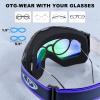 imagefindway Ski Goggles OTG  Over Glasses SnowSnowboard Goggles for Men Women ampamp Youth  100 UV ProtectionC7revo Green Lens Vlt 13