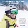 imagefindway Ski Goggles OTG  Over Glasses SnowSnowboard Goggles for Men Women ampamp Youth  100 UV ProtectionC7revo Green Lens Vlt 13