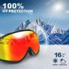 imagefindway Ski Goggles OTG  Over Glasses SnowSnowboard Goggles for Men Women ampamp Youth  100 UV ProtectionC9revo Red Lens Vlt 16