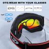 imagefindway Ski Goggles OTG  Over Glasses SnowSnowboard Goggles for Men Women ampamp Youth  100 UV ProtectionC9revo Red Lens Vlt 16