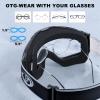 imagefindway Ski Goggles OTG  Over Glasses SnowSnowboard Goggles for Men Women ampamp Youth  100 UV ProtectionD2clear Vlt 99