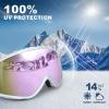 imagefindway Ski Goggles OTG  Over Glasses SnowSnowboard Goggles for Men Women ampamp Youth  100 UV ProtectionE1white FramePurple Lensvlt14