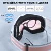 imagefindway Ski Goggles OTG  Over Glasses SnowSnowboard Goggles for Men Women ampamp Youth  100 UV ProtectionE2white FramePink Lensvlt39