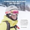 imagefindway Ski Goggles OTG  Over Glasses SnowSnowboard Goggles for Men Women ampamp Youth  100 UV ProtectionE2white FramePink Lensvlt39