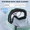 imagefindway Ski Goggles OTG  Over Glasses SnowSnowboard Goggles for Men Women ampamp Youth  100 UV ProtectionGreenfarme Sliver