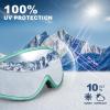 imagefindway Ski Goggles OTG  Over Glasses SnowSnowboard Goggles for Men Women ampamp Youth  100 UV ProtectionGreenfarme Sliver