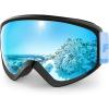 imagefindway Kids Ski Goggles Kids Snow Snowboard Goggles for Boys Girls Youth OTGBlack Frame Sapphire Blue Lens