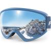 imagefindway Kids Ski Goggles Kids Snow Snowboard Goggles for Boys Girls Youth OTGBlue Frame Sliver