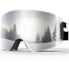 imagefindway Kids Ski Goggles for Boys Girls YouthOTG AntiFog Over Glasses Kids SnowSnowboard GogglesBlack Framesilver Lens Vlt 102
