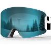 imagefindway Kids Ski Goggles for Boys Girls YouthOTG AntiFog Over Glasses Kids SnowSnowboard GogglesWhite Framesmoky Lens Vlt 333