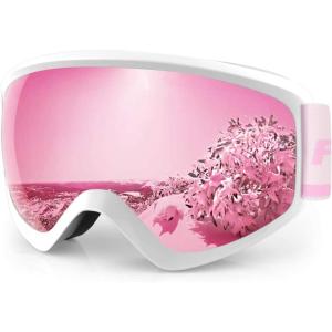imagefindway Kids Ski Goggles Kids Snow Snowboard Goggles for Boys Girls Youth OTGRevo Light Pink