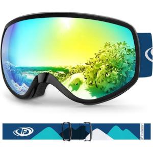 imagefindway Kids Ski Goggles Kids Snowboard Goggles for Boys Girls Toddler age 3126black Frame Gold Lensvlt 774