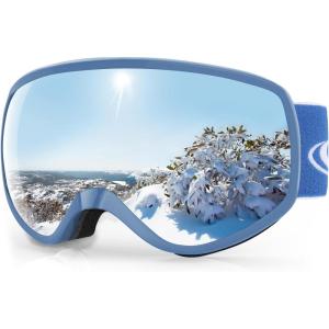 imagefindway Kids Ski Goggles Kids Snowboard Goggles for Boys Girls Toddler age 312Blue Frame Sliver