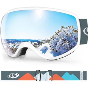 imagefindway Kids Ski Goggles Kids Snowboard Goggles for Boys Girls Toddler age 312White Frame Silver Lensvlt 21