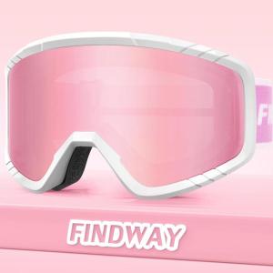 imagefindway Kids Ski Goggles for Boys Girls YouthOTG AntiFog Over Glasses Kids SnowSnowboard GogglesRevo Pink Lensvlt39