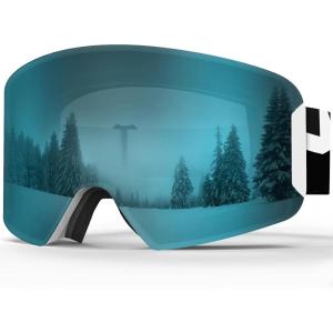 imagefindway Kids Ski Goggles for Boys Girls YouthOTG AntiFog Over Glasses Kids SnowSnowboard GogglesWhite Framesmoky Lens Vlt 333