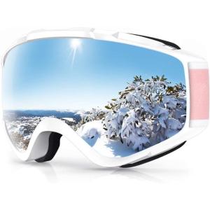 imagefindway Ski Goggles OTG  Over Glasses SnowSnowboard Goggles for Men Women ampamp Youth  100 UV ProtectionA11silver Lens Vlt 21