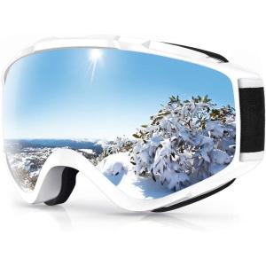 imagefindway Ski Goggles OTG  Over Glasses SnowSnowboard Goggles for Men Women ampamp Youth  100 UV ProtectionA1white Silver Vlt 10