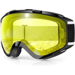 imagefindway Ski Goggles OTG  Over Glasses SnowSnowboard Goggles for Men Women ampamp Youth  100 UV ProtectionB1black Frame Yellow Lens75