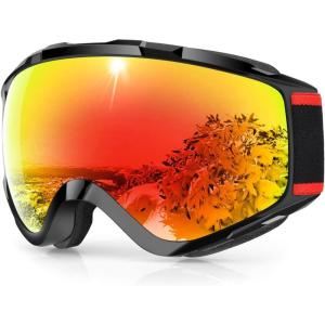 imagefindway Ski Goggles OTG  Over Glasses SnowSnowboard Goggles for Men Women ampamp Youth  100 UV ProtectionC9revo Red Lens Vlt 16