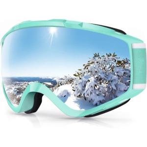 imagefindway Ski Goggles OTG  Over Glasses SnowSnowboard Goggles for Men Women ampamp Youth  100 UV ProtectionGreenfarme Sliver