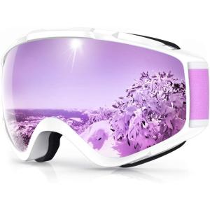 imagefindway Ski Goggles OTG  Over Glasses SnowSnowboard Goggles for Men Women ampamp Youth  100 UV ProtectionPurple LensPurple Frame  Vlt 28