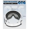 imagefindway OTG Ski Goggles  Over Glasses Snow Snowboard Goggles for Men Women Adult ampamp Youth  AntiFog 100 UV ProtectionA1white Frame Silver Lens Vlt 10