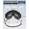 imagefindway OTG Ski Goggles  Over Glasses Snow Snowboard Goggles for Men Women Adult ampamp Youth  AntiFog 100 UV ProtectionA2black Frame Silver Lens Vlt 21