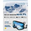 imagefindway OTG Ski Goggles  Over Glasses Snow Snowboard Goggles for Men Women Adult ampamp Youth  AntiFog 100 UV ProtectionA4black Frame Gem Blue Lens Vlt 8