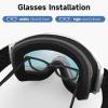 imagefindway OTG Ski Goggles  Over Glasses Snow Snowboard Goggles for Men Women Adult ampamp Youth  AntiFog 100 UV ProtectionA4white Frame Gem Blue Lens Vlt 8
