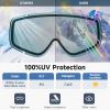 imagefindway OTG Ski Goggles  Over Glasses Snow Snowboard Goggles for Men Women Adult ampamp Youth  AntiFog 100 UV ProtectionA4white Frame Gem Blue Lens Vlt 8