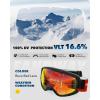 imagefindway OTG Ski Goggles  Over Glasses Snow Snowboard Goggles for Men Women Adult ampamp Youth  AntiFog 100 UV ProtectionA6black Frame Revo Red Lens Vlt 20