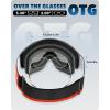 imagefindway OTG Ski Goggles  Over Glasses Snow Snowboard Goggles for Men Women Adult ampamp Youth  AntiFog 100 UV ProtectionA6black Frame Revo Red Lens Vlt 20