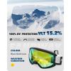 imagefindway OTG Ski Goggles  Over Glasses Snow Snowboard Goggles for Men Women Adult ampamp Youth  AntiFog 100 UV ProtectionA7black Frame Revo Gold Lens Vlt 15