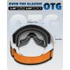 imagefindway OTG Ski Goggles  Over Glasses Snow Snowboard Goggles for Men Women Adult ampamp Youth  AntiFog 100 UV ProtectionA8black Frame Orange Lens Vlt 55